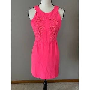 Esley Bright Pink Dress cute detailing Small barbie office wedding party date